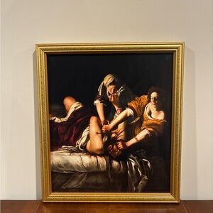 Judith Beheading Holofernes Gold Frame Print 14x16 Gentileschi Feminist Wall Art